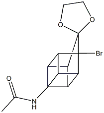 N-(1-bromospiro{pentacyclo[4.3.0.0~2,5~.0~3,8~.0~4,7~]nonane-9,2'-[1,3]-dioxolane}-4-yl)acetamide Struktur