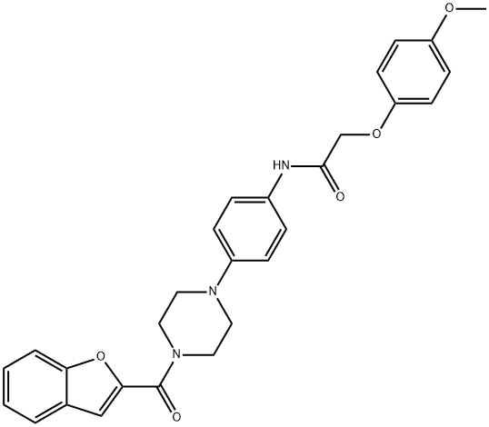 N-{4-[4-(1-benzofuran-2-ylcarbonyl)-1-piperazinyl]phenyl}-2-(4-methoxyphenoxy)acetamide Struktur