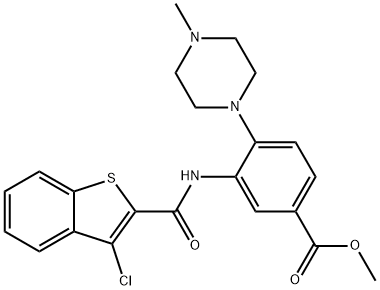 methyl 3-{[(3-chloro-1-benzothien-2-yl)carbonyl]amino}-4-(4-methyl-1-piperazinyl)benzoate Struktur