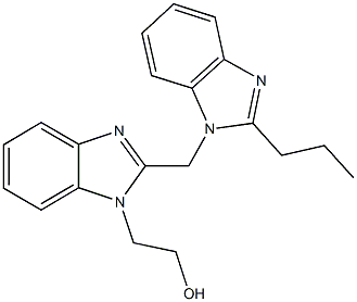 2-{2-[(2-propyl-1H-benzimidazol-1-yl)methyl]-1H-benzimidazol-1-yl}ethanol Struktur