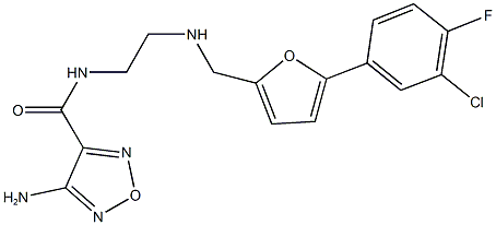 4-amino-N-[2-({[5-(3-chloro-4-fluorophenyl)-2-furyl]methyl}amino)ethyl]-1,2,5-oxadiazole-3-carboxamide Struktur