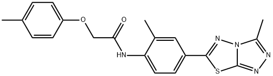 N-[2-methyl-4-(3-methyl[1,2,4]triazolo[3,4-b][1,3,4]thiadiazol-6-yl)phenyl]-2-(4-methylphenoxy)acetamide Struktur