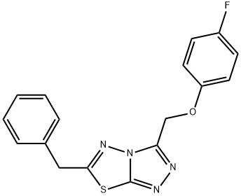 6-benzyl-3-[(4-fluorophenoxy)methyl][1,2,4]triazolo[3,4-b][1,3,4]thiadiazole Struktur