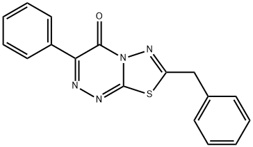 7-benzyl-3-phenyl-4H-[1,3,4]thiadiazolo[2,3-c][1,2,4]triazin-4-one Struktur