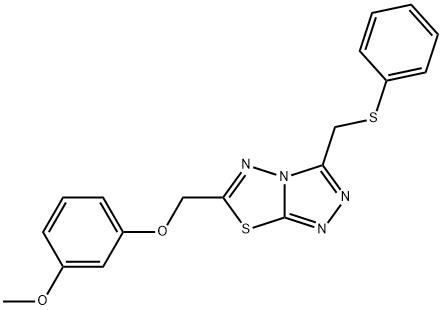 6-[(3-methoxyphenoxy)methyl]-3-[(phenylsulfanyl)methyl][1,2,4]triazolo[3,4-b][1,3,4]thiadiazole Struktur