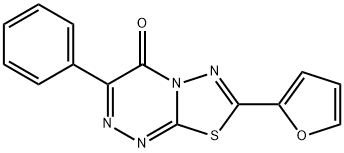 7-(2-furyl)-3-phenyl-4H-[1,3,4]thiadiazolo[2,3-c][1,2,4]triazin-4-one Struktur