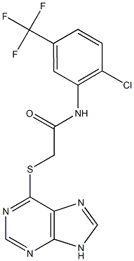 N-[2-chloro-5-(trifluoromethyl)phenyl]-2-(9H-purin-6-ylsulfanyl)acetamide Struktur