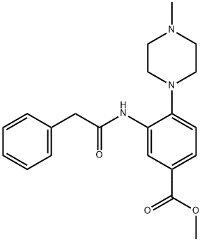 methyl 4-(4-methyl-1-piperazinyl)-3-[(phenylacetyl)amino]benzoate Struktur