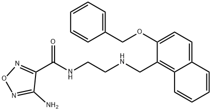 4-amino-N-[2-({[2-(benzyloxy)-1-naphthyl]methyl}amino)ethyl]-1,2,5-oxadiazole-3-carboxamide Struktur