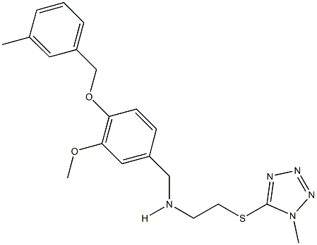 N-{3-methoxy-4-[(3-methylbenzyl)oxy]benzyl}-N-{2-[(1-methyl-1H-tetraazol-5-yl)sulfanyl]ethyl}amine Struktur