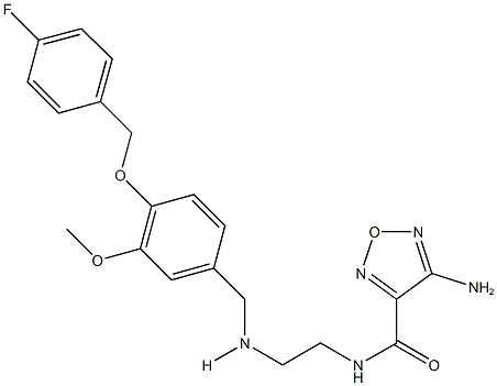 4-amino-N-[2-({4-[(4-fluorobenzyl)oxy]-3-methoxybenzyl}amino)ethyl]-1,2,5-oxadiazole-3-carboxamide Struktur