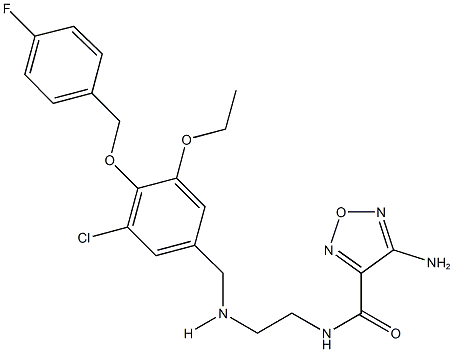 4-amino-N-[2-({3-chloro-5-ethoxy-4-[(4-fluorobenzyl)oxy]benzyl}amino)ethyl]-1,2,5-oxadiazole-3-carboxamide Struktur