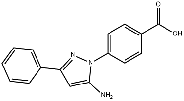 4-(5-amino-3-phenyl-1H-pyrazol-1-yl)benzoic acid Struktur