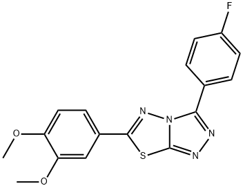 6-(3,4-dimethoxyphenyl)-3-(4-fluorophenyl)[1,2,4]triazolo[3,4-b][1,3,4]thiadiazole Struktur