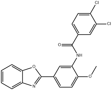 N-[5-(1,3-benzoxazol-2-yl)-2-methoxyphenyl]-3,4-dichlorobenzamide Struktur