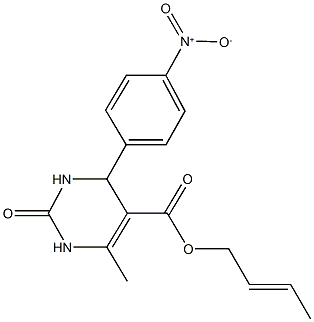 2-butenyl 4-{4-nitrophenyl}-6-methyl-2-oxo-1,2,3,4-tetrahydro-5-pyrimidinecarboxylate Struktur