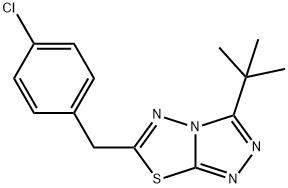 3-tert-butyl-6-(4-chlorobenzyl)[1,2,4]triazolo[3,4-b][1,3,4]thiadiazole Struktur