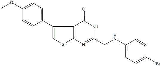 2-[(4-bromoanilino)methyl]-5-(4-methoxyphenyl)thieno[2,3-d]pyrimidin-4(3H)-one Struktur