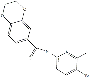 N-(5-bromo-6-methyl-2-pyridinyl)-2,3-dihydro-1,4-benzodioxine-6-carboxamide Struktur