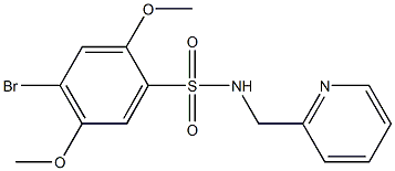 4-bromo-2,5-dimethoxy-N-(2-pyridinylmethyl)benzenesulfonamide Struktur