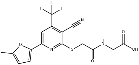 [({[3-cyano-6-(5-methyl-2-furyl)-4-(trifluoromethyl)-2-pyridinyl]sulfanyl}acetyl)amino]acetic acid Struktur