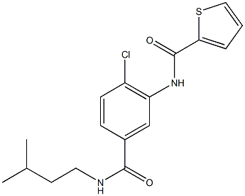 N-{2-chloro-5-[(isopentylamino)carbonyl]phenyl}-2-thiophenecarboxamide Struktur