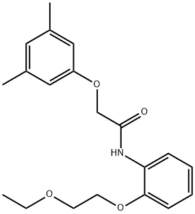 2-(3,5-dimethylphenoxy)-N-[2-(2-ethoxyethoxy)phenyl]acetamide Struktur