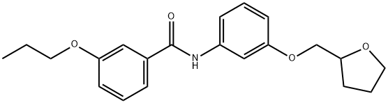 3-propoxy-N-[3-(tetrahydro-2-furanylmethoxy)phenyl]benzamide Struktur