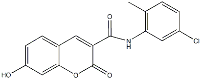 N-(5-chloro-2-methylphenyl)-7-hydroxy-2-oxo-2H-chromene-3-carboxamide Struktur