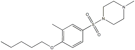 2-methyl-4-[(4-methyl-1-piperazinyl)sulfonyl]phenyl pentyl ether Struktur