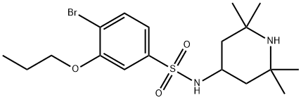 4-bromo-3-propoxy-N-(2,2,6,6-tetramethyl-4-piperidinyl)benzenesulfonamide Struktur