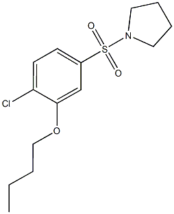 butyl 2-chloro-5-(1-pyrrolidinylsulfonyl)phenyl ether Struktur