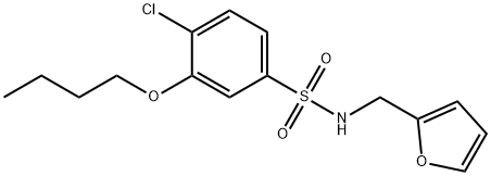 3-butoxy-4-chloro-N-(2-furylmethyl)benzenesulfonamide Struktur