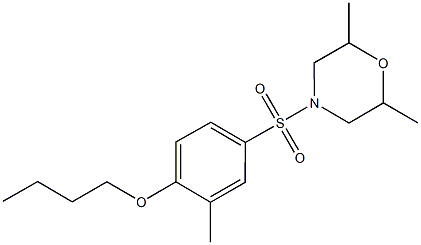 butyl 4-[(2,6-dimethyl-4-morpholinyl)sulfonyl]-2-methylphenyl ether Struktur