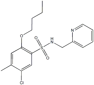 2-butoxy-5-chloro-4-methyl-N-(2-pyridinylmethyl)benzenesulfonamide Struktur