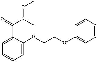 N-methoxy-N-methyl-2-(2-phenoxyethoxy)benzamide Struktur