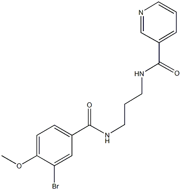 N-{3-[(3-bromo-4-methoxybenzoyl)amino]propyl}nicotinamide Struktur