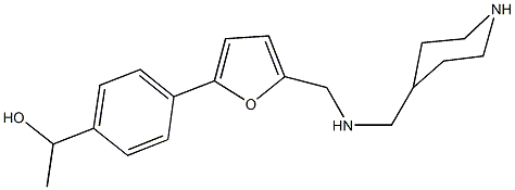 1-[4-(5-{[(4-piperidinylmethyl)amino]methyl}-2-furyl)phenyl]ethanol Struktur