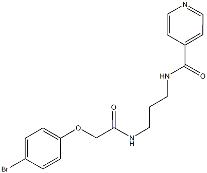 N-(3-{[2-(4-bromophenoxy)acetyl]amino}propyl)isonicotinamide Struktur