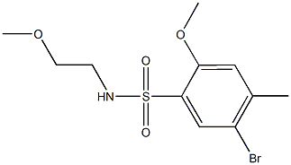 5-bromo-2-methoxy-N-(2-methoxyethyl)-4-methylbenzenesulfonamide Struktur