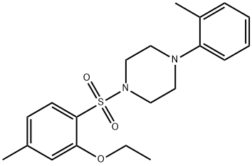 ethyl 5-methyl-2-{[4-(2-methylphenyl)-1-piperazinyl]sulfonyl}phenyl ether Struktur