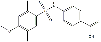 4-{[(4-methoxy-2,5-dimethylphenyl)sulfonyl]amino}benzoic acid Struktur