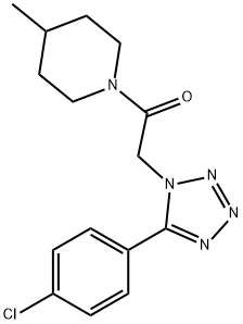 1-{[5-(4-chlorophenyl)-1H-tetraazol-1-yl]acetyl}-4-methylpiperidine Struktur