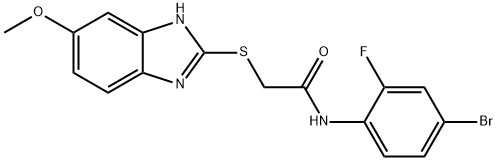 N-(4-bromo-2-fluorophenyl)-2-[(5-methoxy-1H-benzimidazol-2-yl)sulfanyl]acetamide Struktur