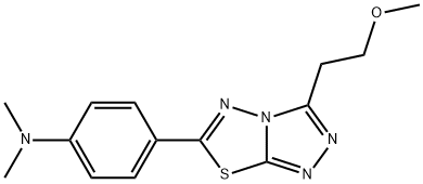 N-{4-[3-(2-methoxyethyl)[1,2,4]triazolo[3,4-b][1,3,4]thiadiazol-6-yl]phenyl}-N,N-dimethylamine Struktur