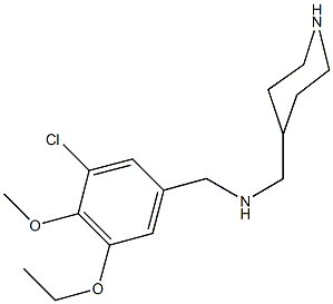 N-(3-chloro-5-ethoxy-4-methoxybenzyl)-N-(4-piperidinylmethyl)amine Struktur