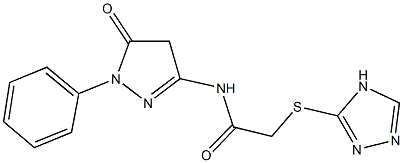 N-(5-oxo-1-phenyl-4,5-dihydro-1H-pyrazol-3-yl)-2-(4H-1,2,4-triazol-3-ylsulfanyl)acetamide Struktur