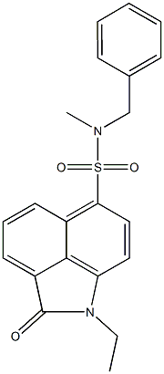 N-benzyl-1-ethyl-N-methyl-2-oxo-1,2-dihydrobenzo[cd]indole-6-sulfonamide Struktur