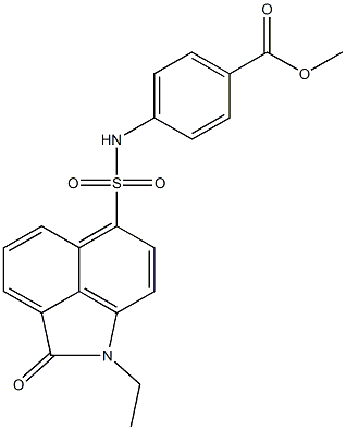 methyl 4-{[(1-ethyl-2-oxo-1,2-dihydrobenzo[cd]indol-6-yl)sulfonyl]amino}benzoate Struktur