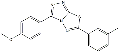 methyl 4-[6-(3-methylphenyl)[1,2,4]triazolo[3,4-b][1,3,4]thiadiazol-3-yl]phenyl ether Struktur